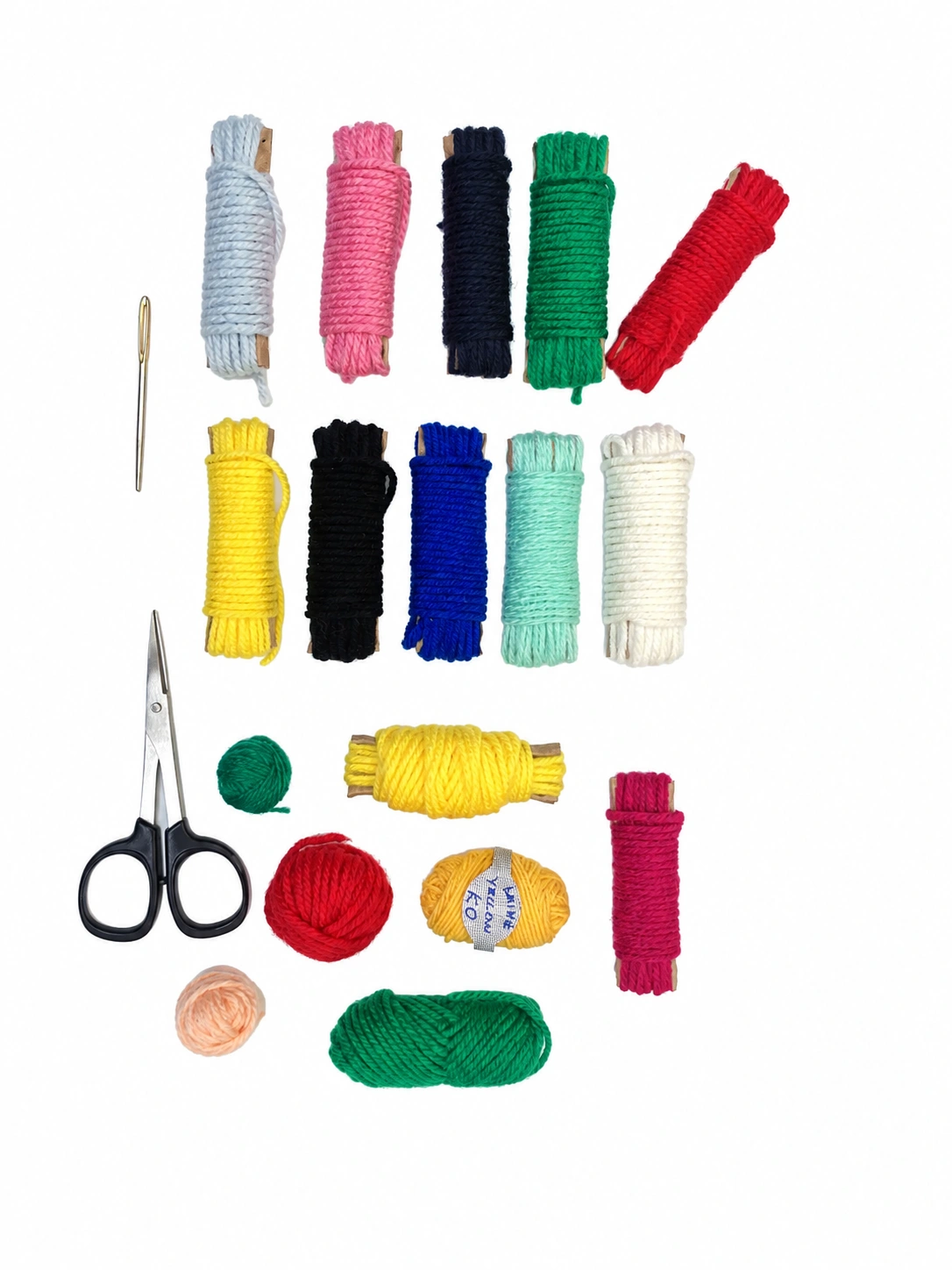 Colourful sewing threads and scissors